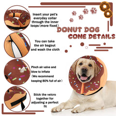 Adjustable straps and secure buckle on the Cneo donut collar for a precise fit
