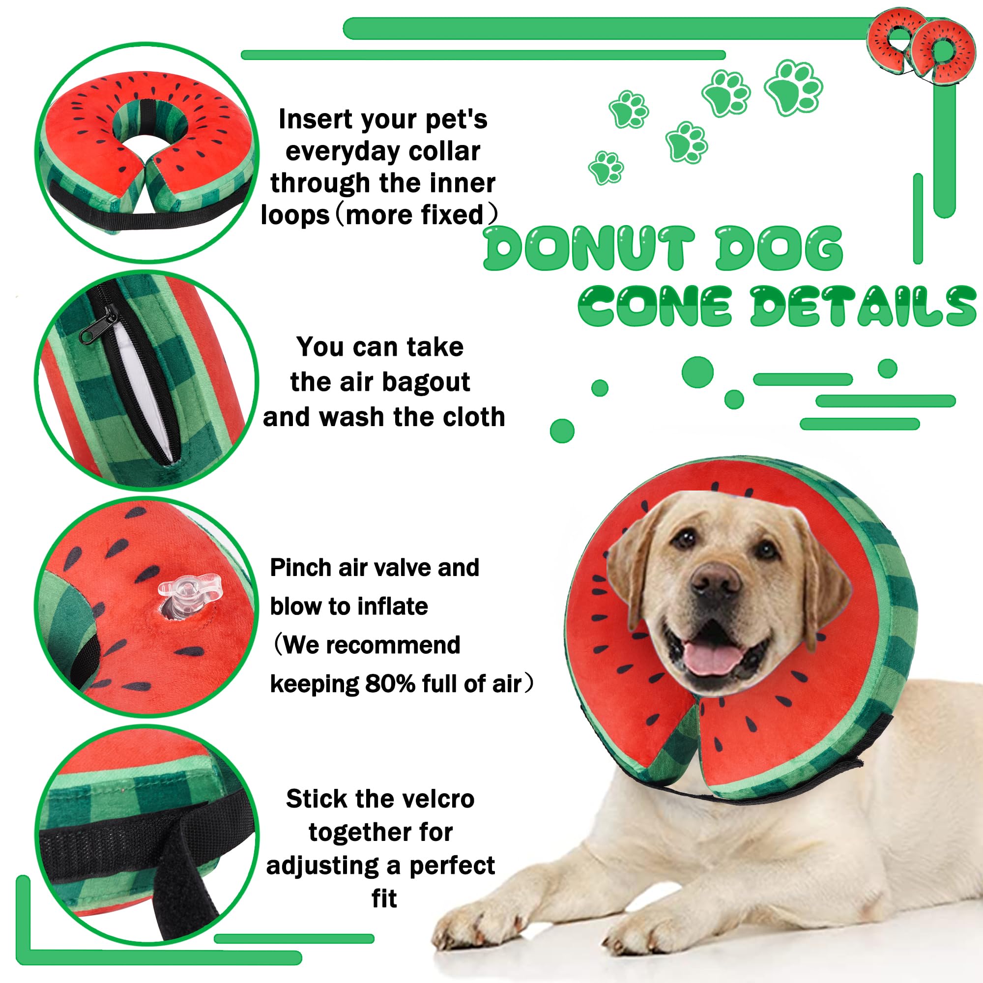 Cneo donut collar with adjustable buckle for precise sizing.