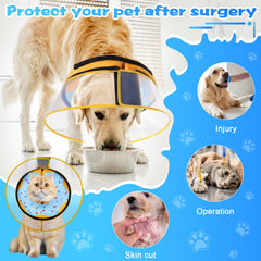 Cneo donut-shaped cone supports eating, drinking, and resting for pets