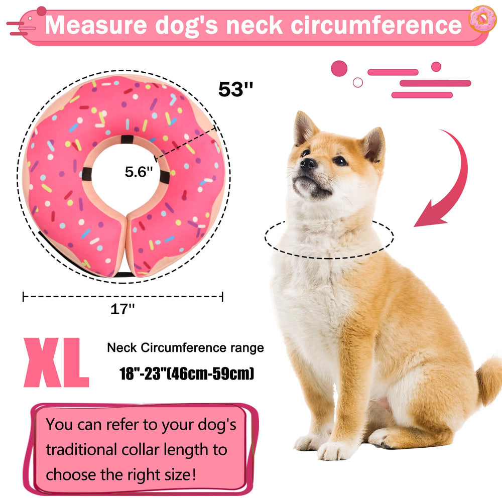 Cneo inflatable donut collar pink X-Large deflated for compact storage and travel