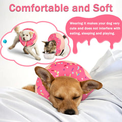 Cneo inflatable donut collar pink X-Large in use on a dog for gentle protection during mobility