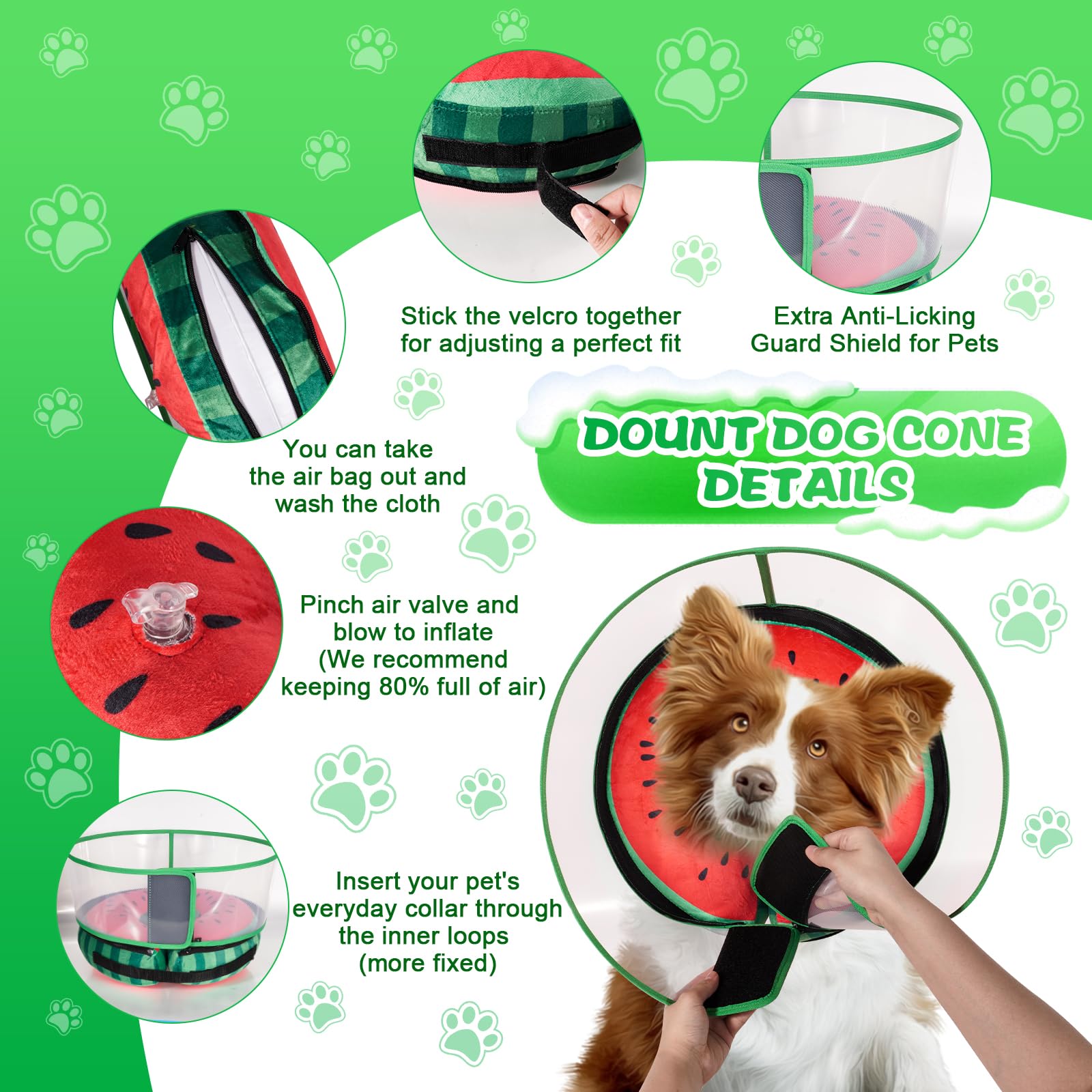 CNEO multi-size dog cone XL fits small to large pets.