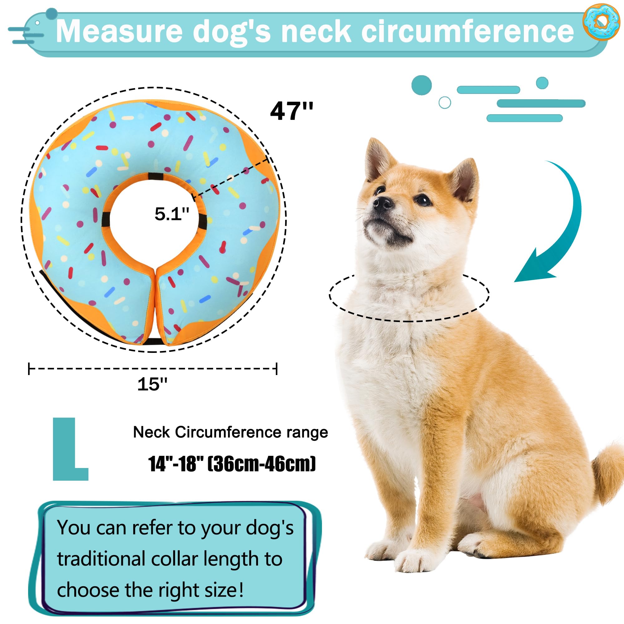 Washable outer cover of Cneo Recovery Donut Collar in blue, easy cleaning feature