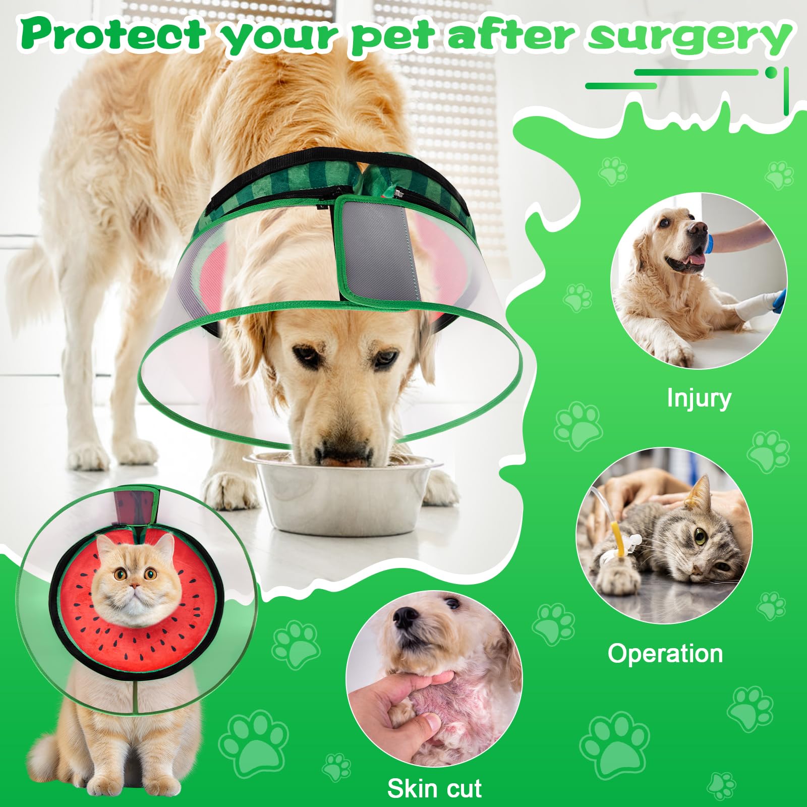 CNEO velcro adjustable dog collar ensures secure, comfortable neck fit.
