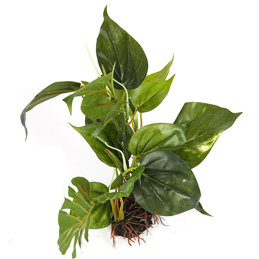 CNZ lifelike plant, dense green leaves, weighted base for stable tank decor.