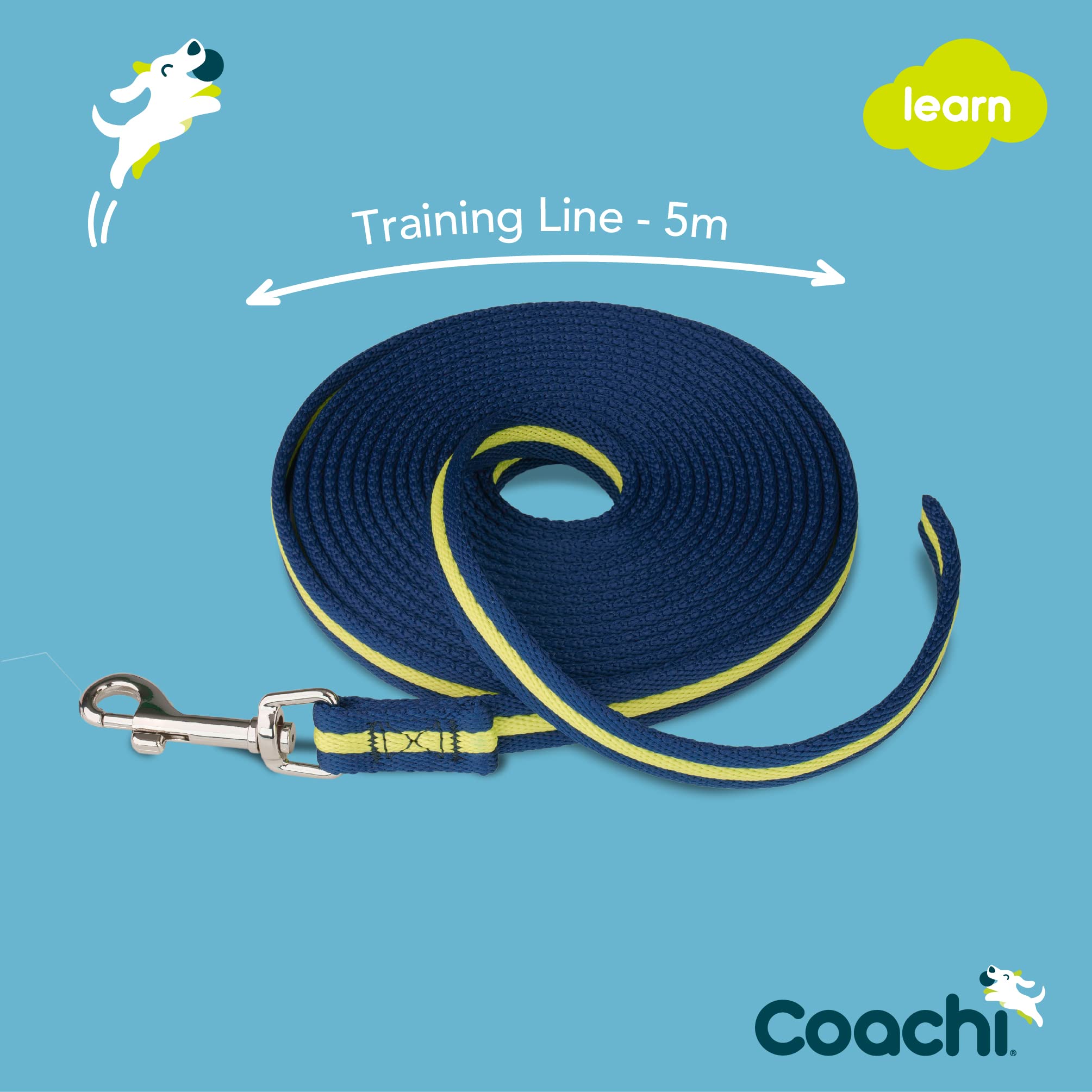 Coachi training line's two-tone design kept visible during dusk walks.