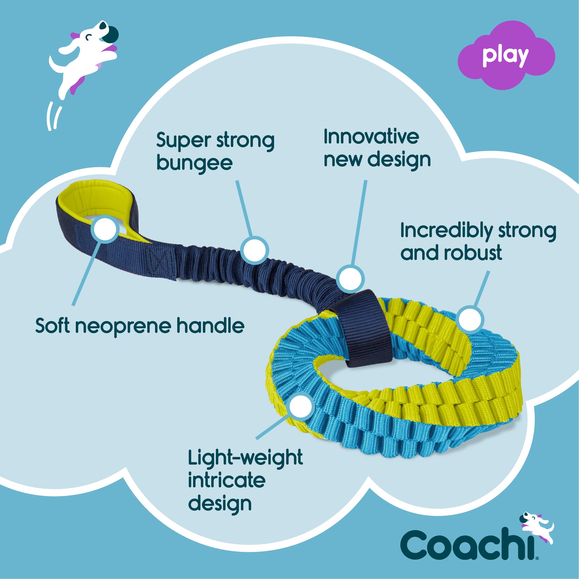 Coachi Tuggi Helix puppy-friendly design encouraging gentle mouthing over rough chewing.