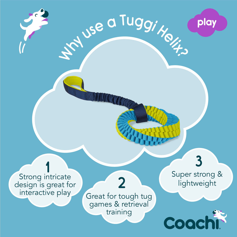 Coachi Tuggi Helix intricate weave design for durable, safe play during tug sessions.