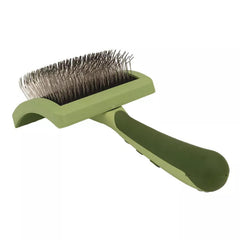 Coastal Safari curved firm slicker brush with ergonomic handle for comfortable grooming.