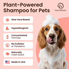 COAT DEFENSE Aloe-based gentle shampoo pour supports calm baths