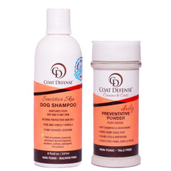 COAT DEFENSE Paw Licker Bundle image showing itch relief for dogs.