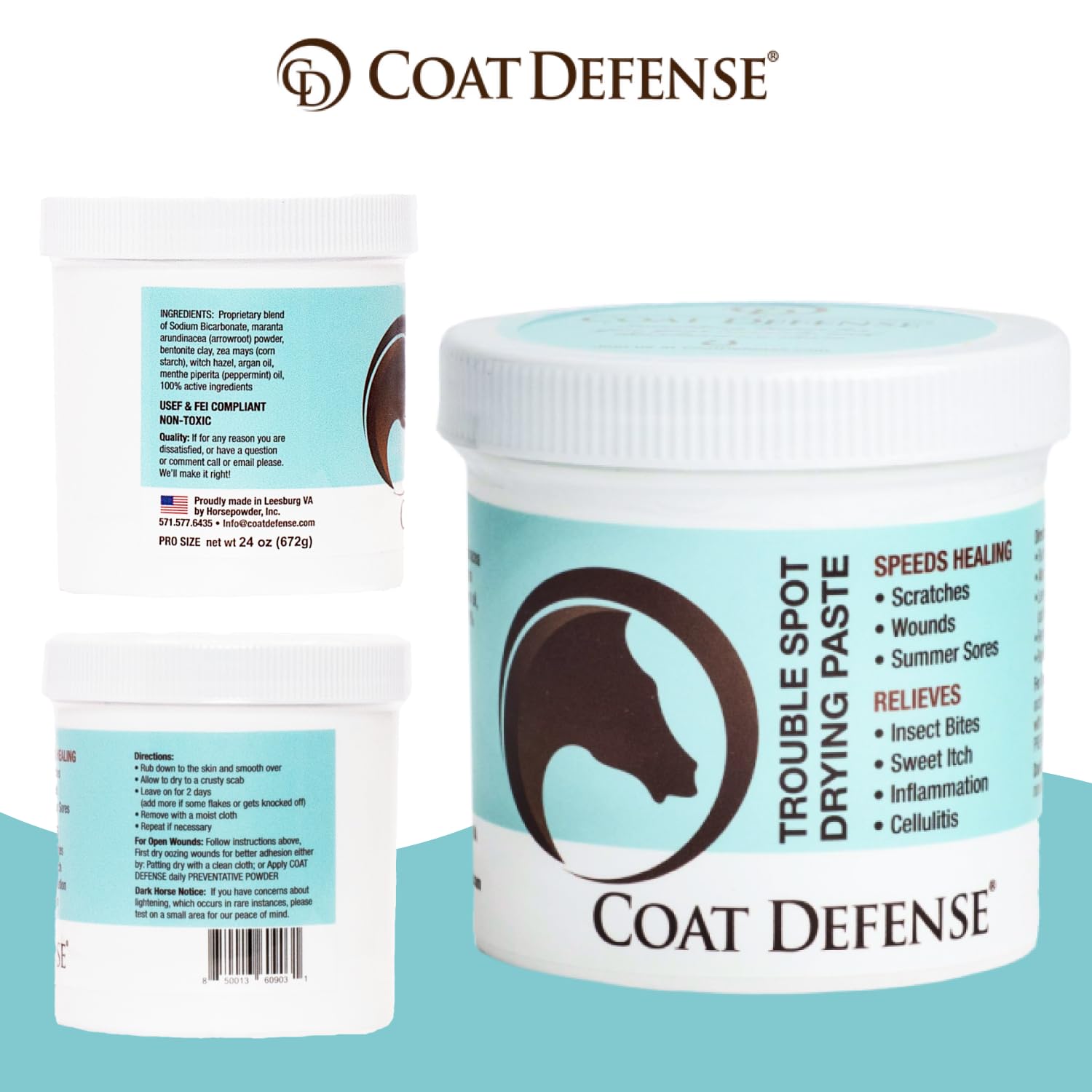 COAT DEFENSE Trouble Spot Paste drying action on skin