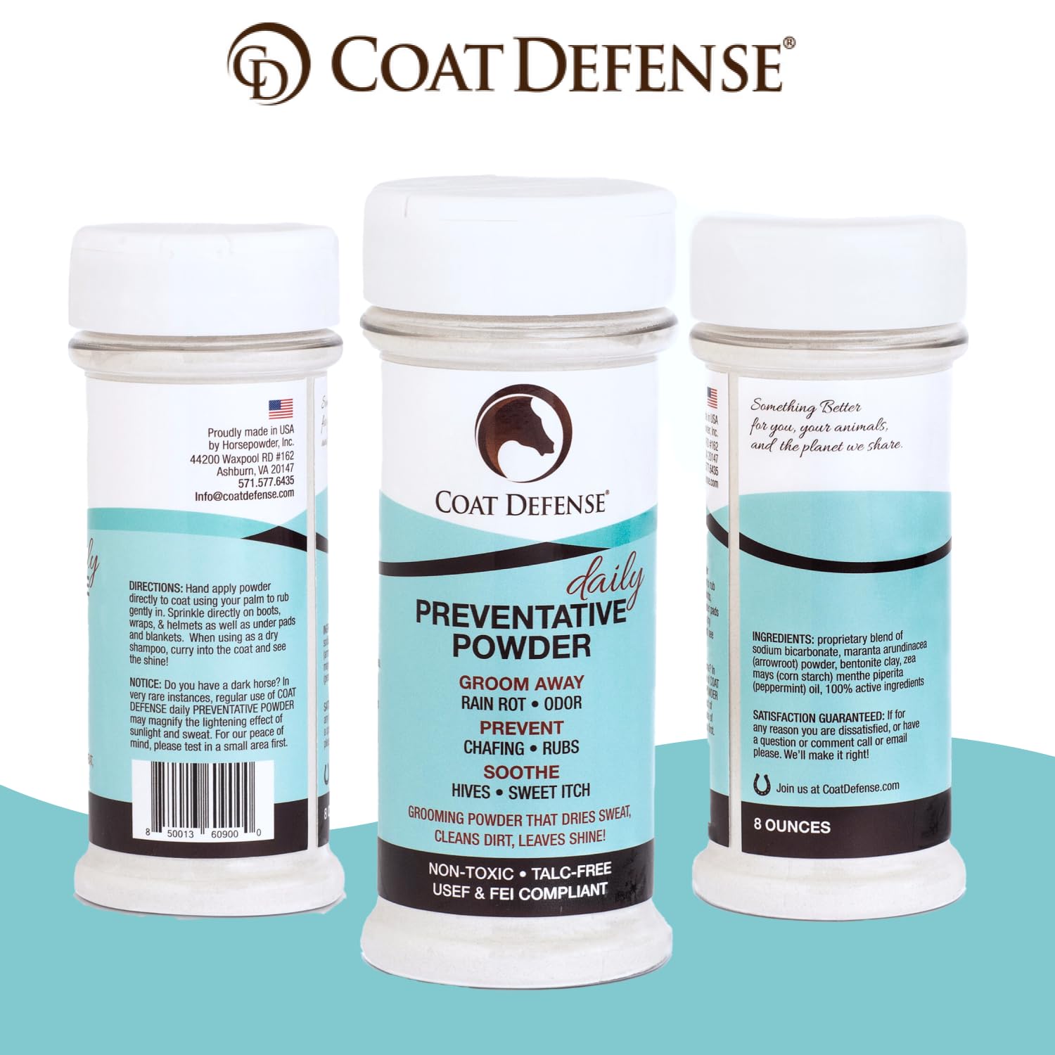 COAT DEFENSE use after ride to maintain dryness and odor control.