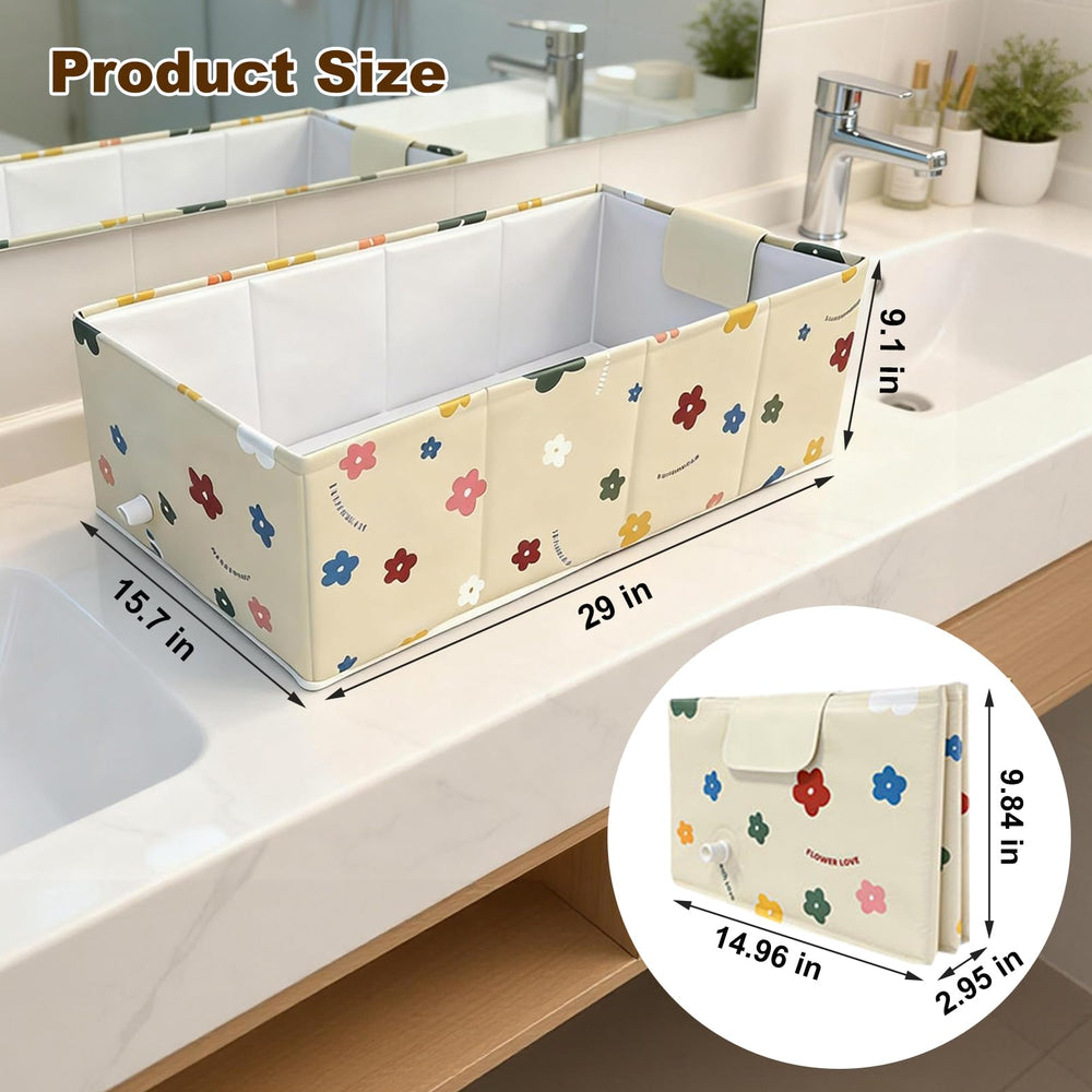 COBOPANDA foldable dog bathtub with insulated base keeps pets warm during baths.