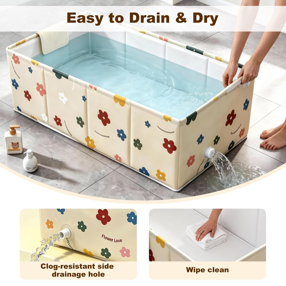 COBOPANDA foldable dog bathtub non-slip base for stable bath time.