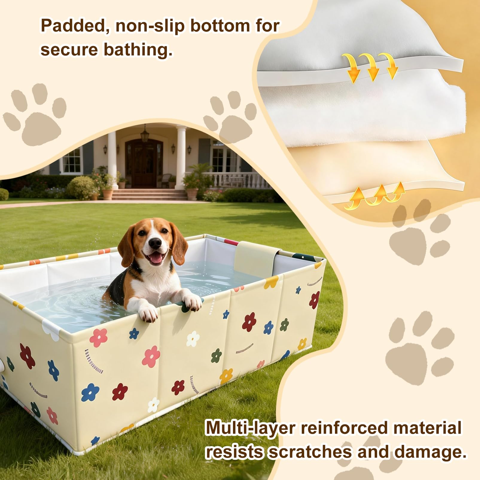 COBOPANDA foldable dog bathtub ready for travel in car or RV.