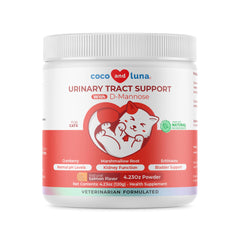 Coco and Luna cranberry cat powder tin close-up for urinary support