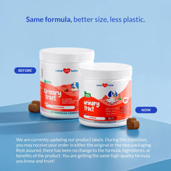 Coco and Luna Cranberry for Dogs Soft Chews pour demonstrates easy dosing for bladder health.
