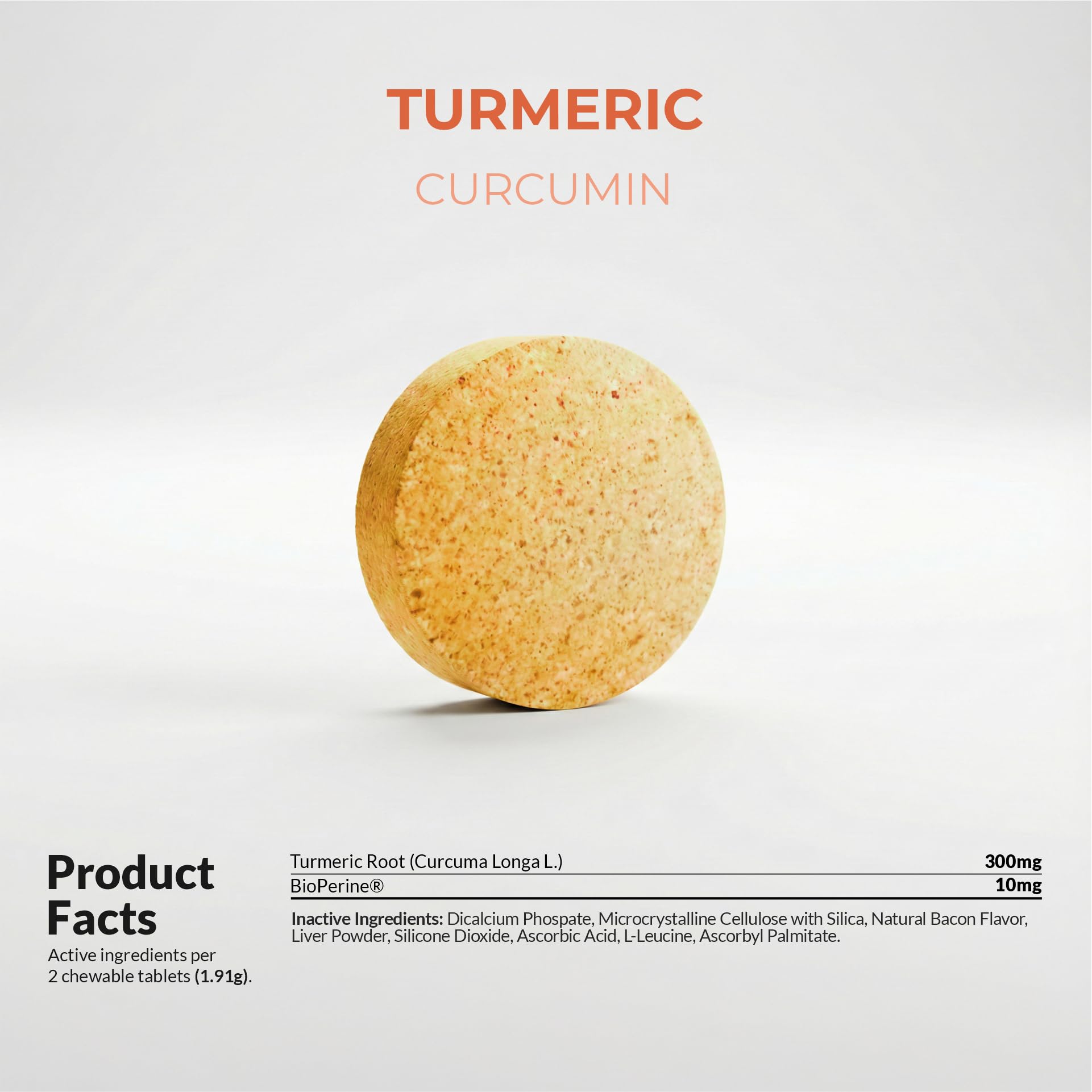 Daily-use Coco and Luna turmeric tablets for dog wellness.
