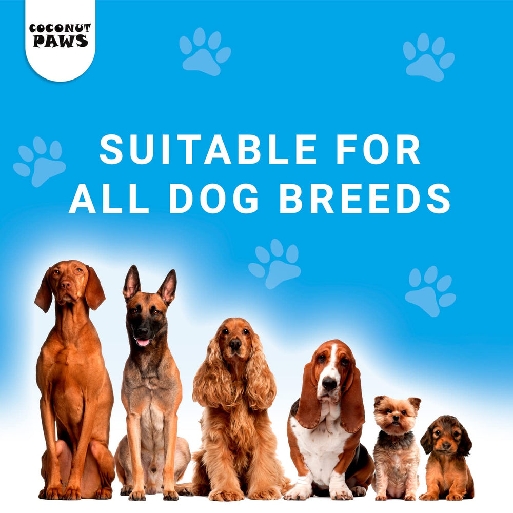 Coconut Essentials Coconut Paws product on shelf indicates itch relief potential for dogs.