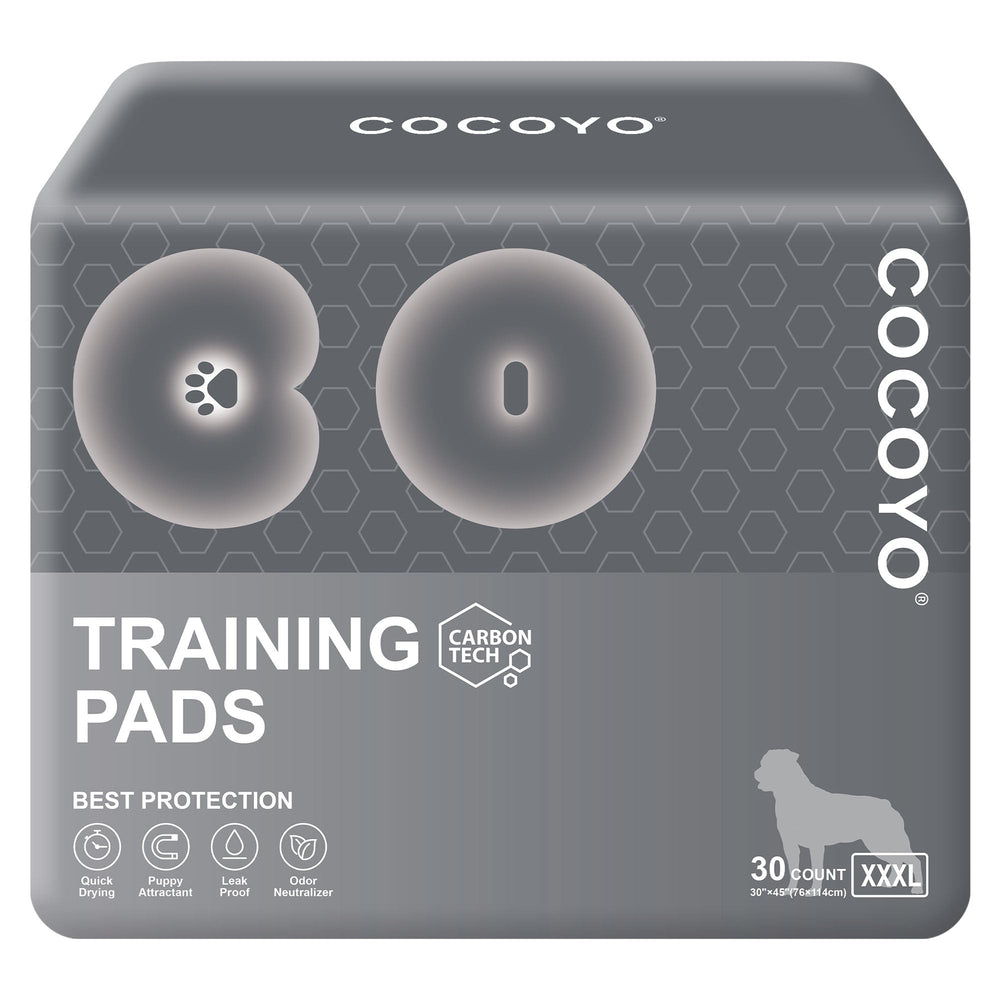 COCOYO charcoal dog pee pad extra large 35x40 inches hides stains and controls odor