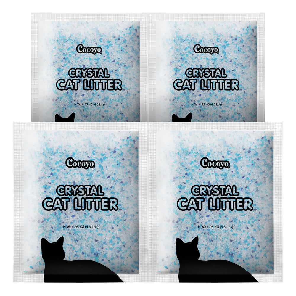 COCOYO Crystal Cat Litter absorbs odors quickly for a fresher litter box.