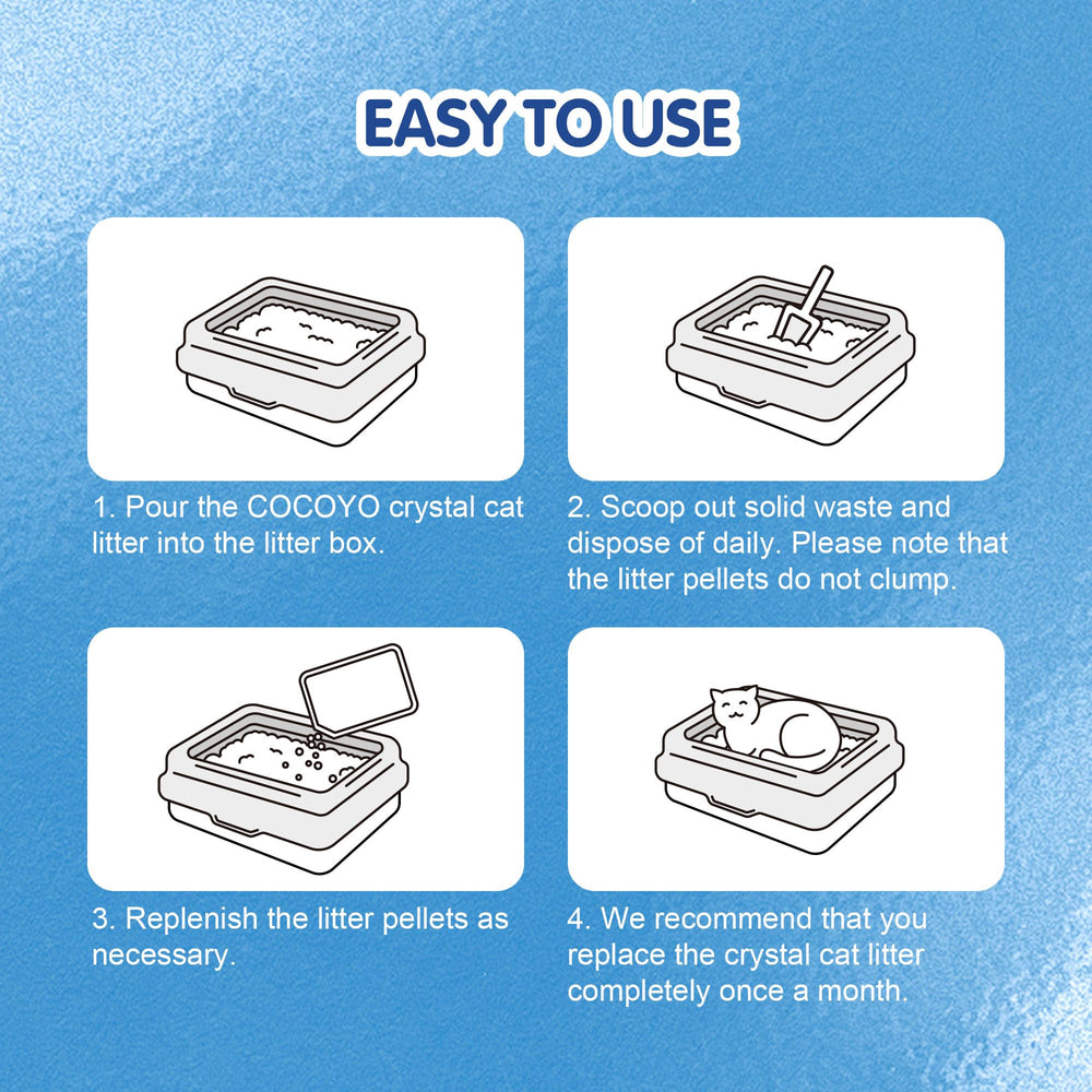 COCOYO Crystal Cat Litter comes in ultra-lightweight bags for easy handling.