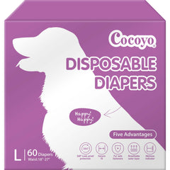 COCOYO large disposable female dog diaper showing secure fit and leak protection.