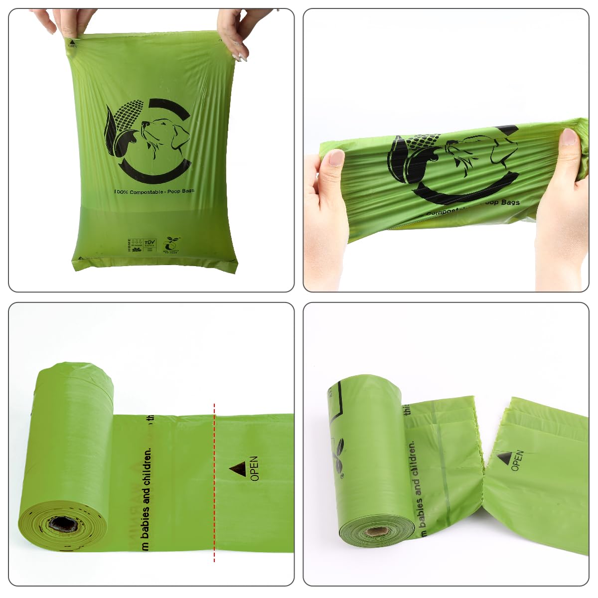 Codirom forest green unscented bags provide discreet waste containment.
