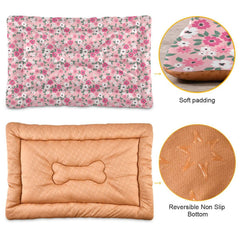 Coikll pink floral bed pad shows anti-slip bottom for safe placement.