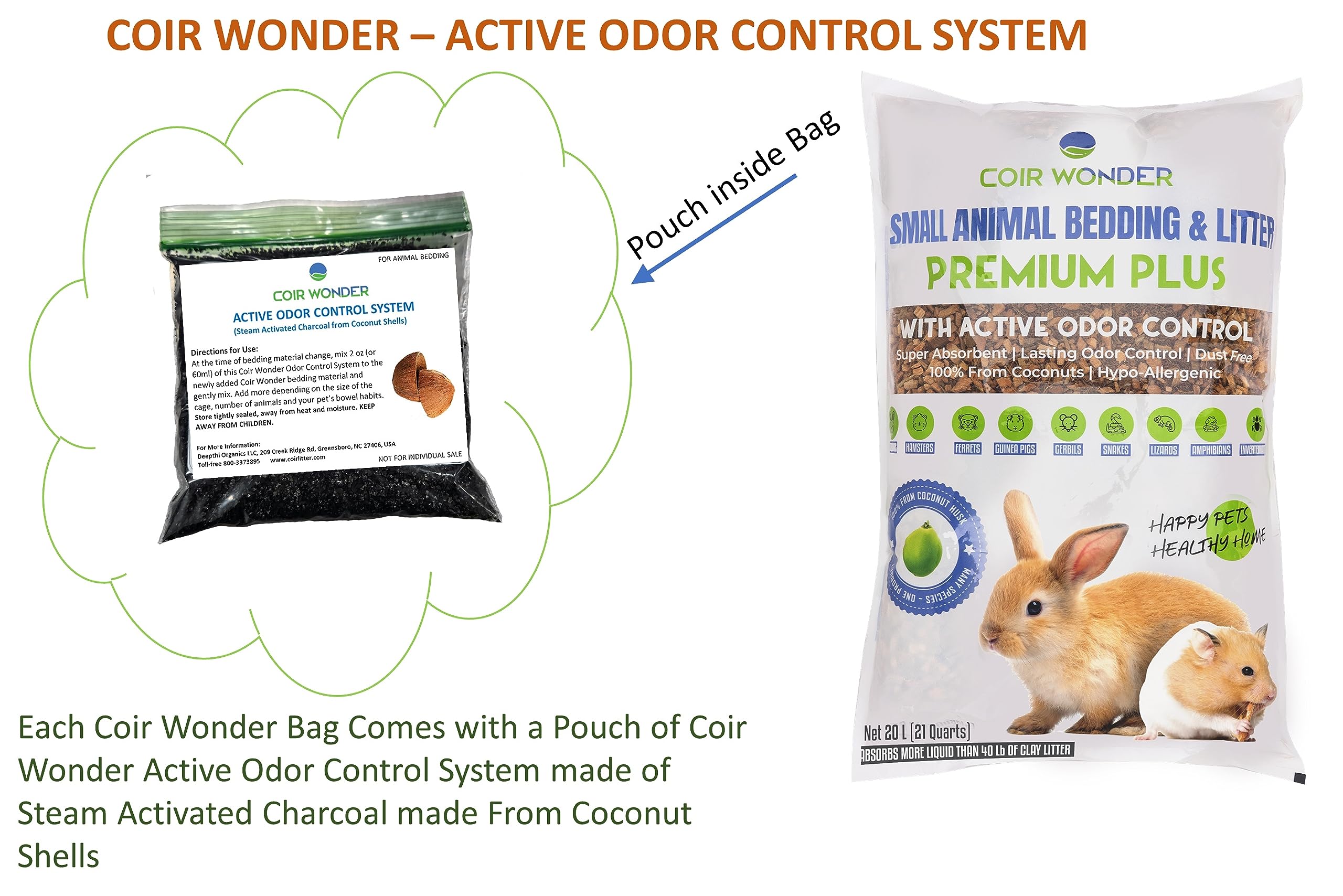 Coir Wonder rabbit guinea pig habitat bedding in a cozy, dry setup