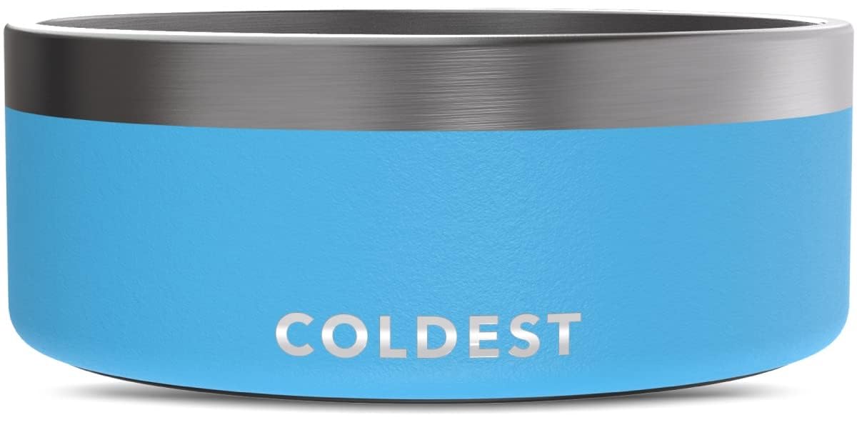 Coldest Water dog bowl in anti-rust stainless steel for lasting durability.