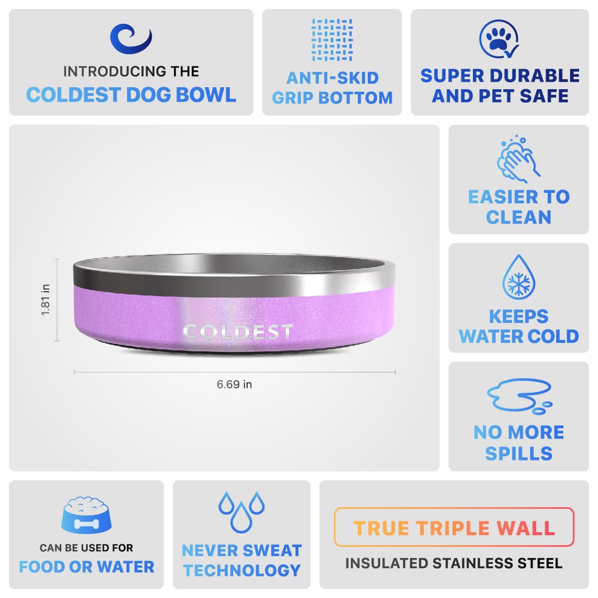 Coldest Dog Bowl is dishwasher safe for easy cleanup after meals.