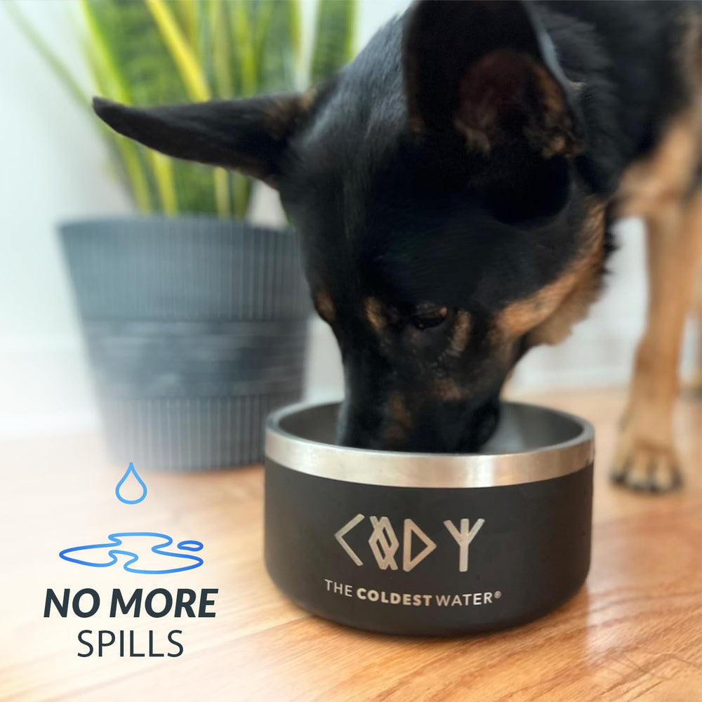 Coldest Dog Bowl's rust-resistant stainless steel withstands heavy use.