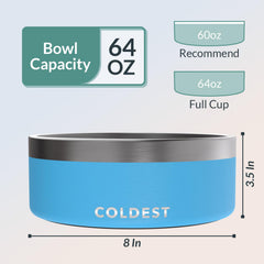 Coldest Water dog bowl spill-proof design keeps feeding areas tidy.