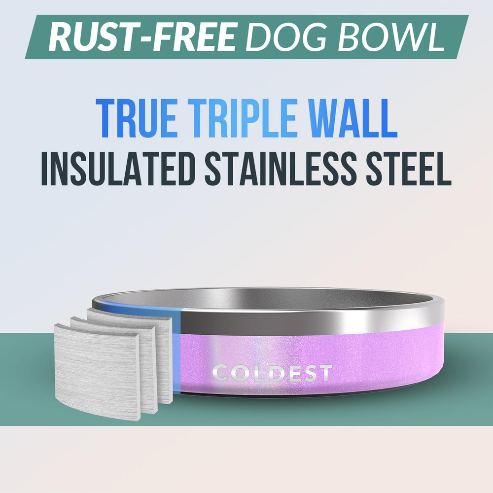Coldest Dog Bowl with triple-wall insulation for steady water temperature.