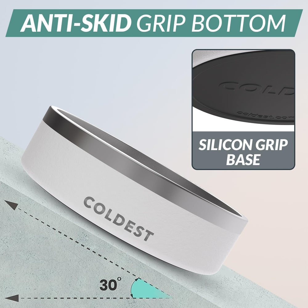 The Coldest Water bowl featuring an anti-skid base for stability during meals.