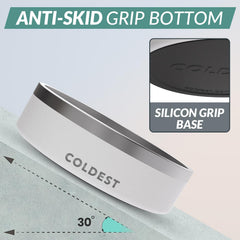 The Coldest Water bowl featuring an anti-skid base for stability during meals.