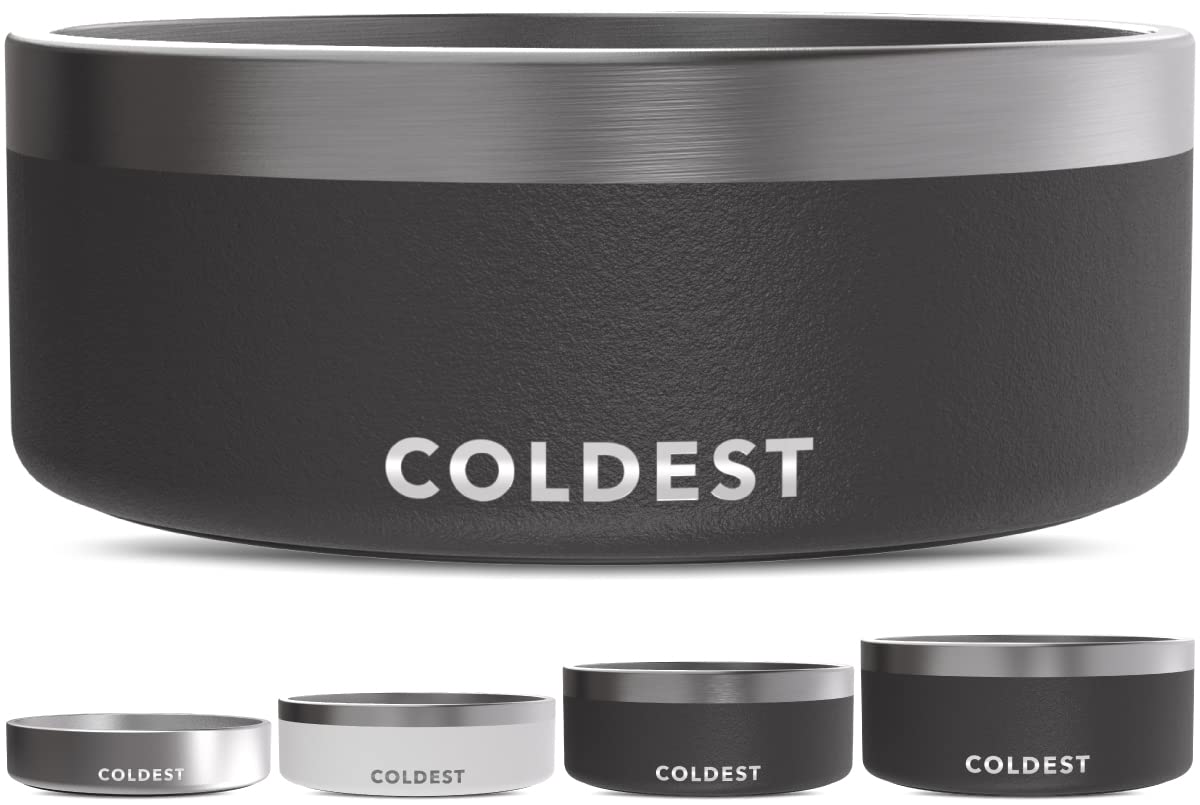 The Coldest Water dog bowl with anti-slip base keeps feeding area clean and stable.