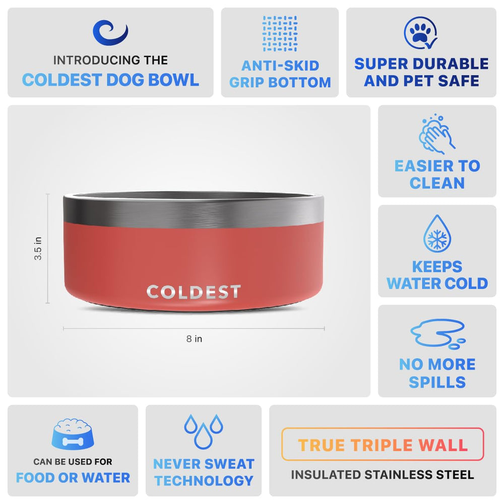 The Coldest Water dishwasher-safe bowl cleans easily after meals.