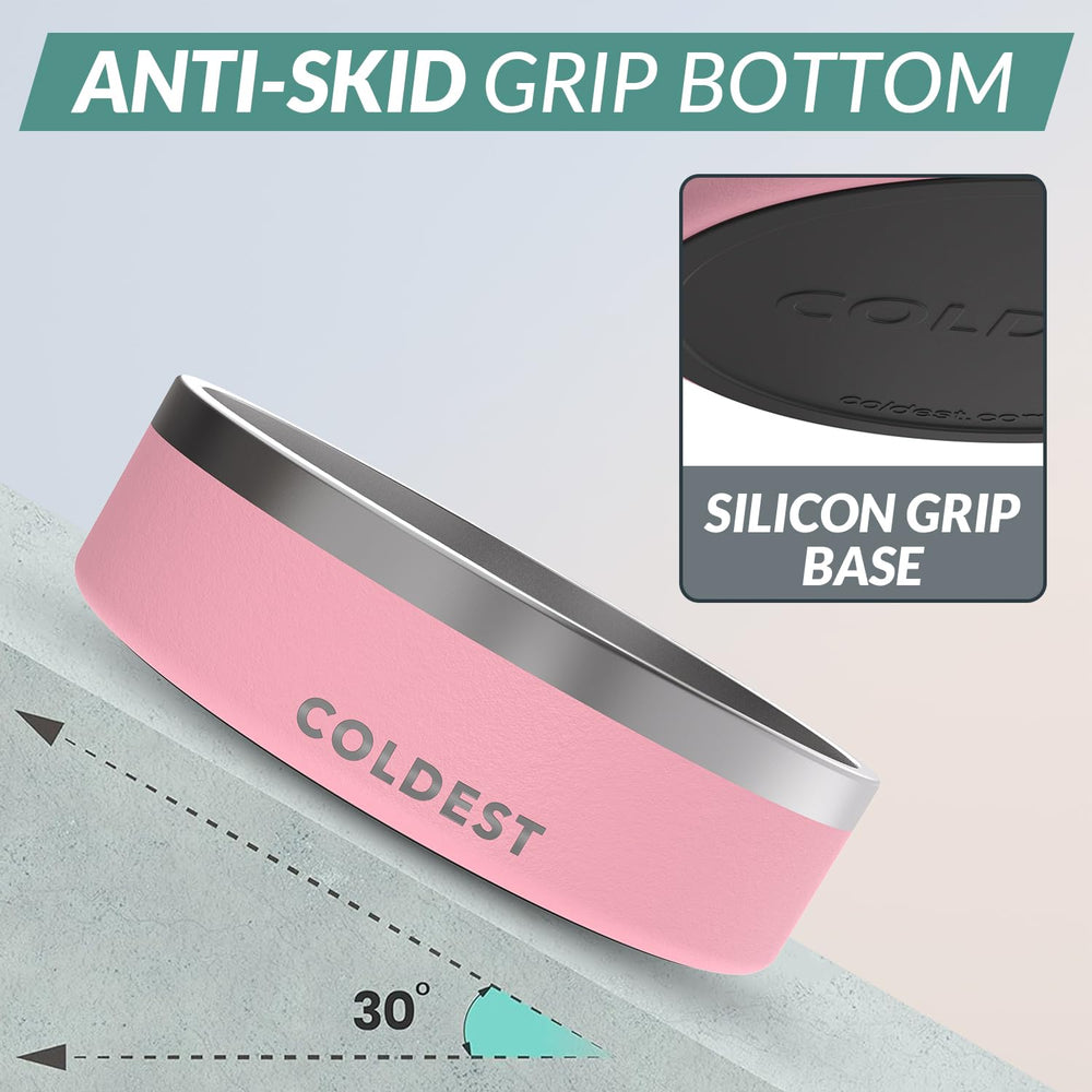 The Coldest Water dog bowl with non-slip base keeps meals in place.