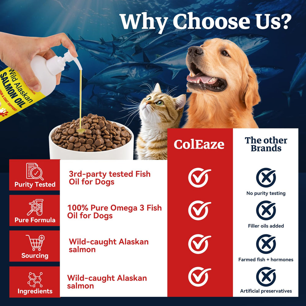 ColEaze Salmon Oil cat meal topping for coat shine and skin comfort