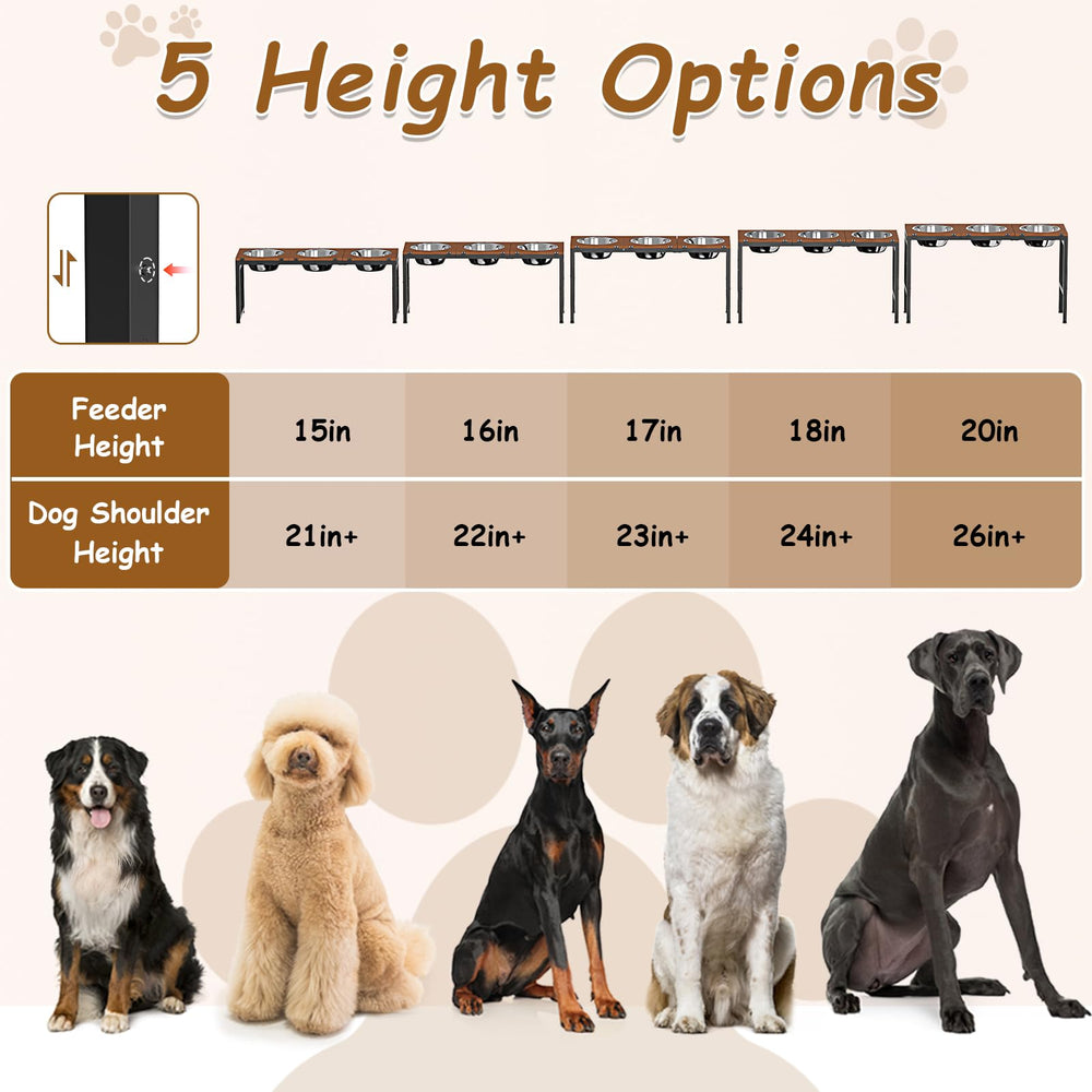 Colewin height-adjustable stand adapts to your dog's preferred feeding height