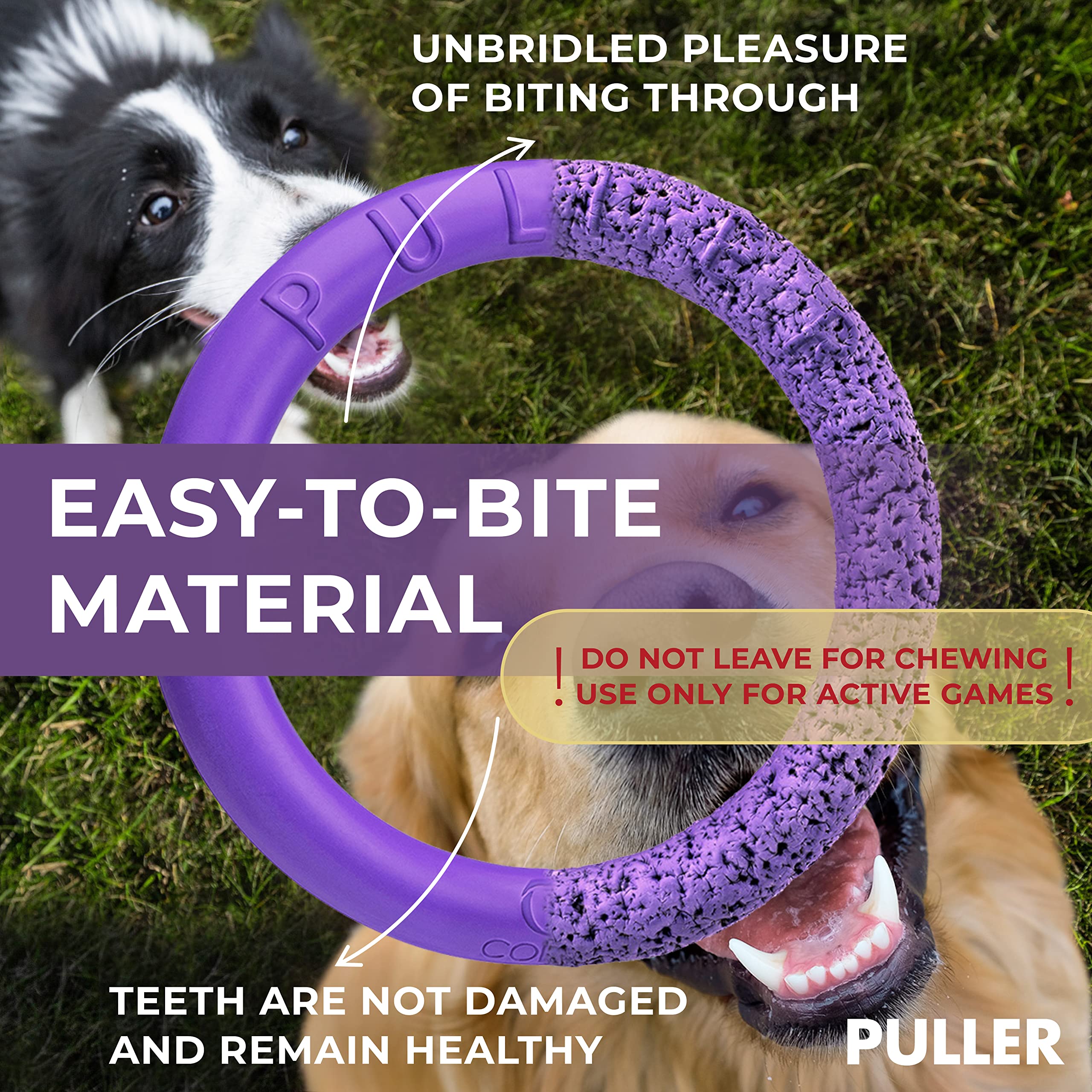 COLLAR PULLER bonding playtime with your dog during games.