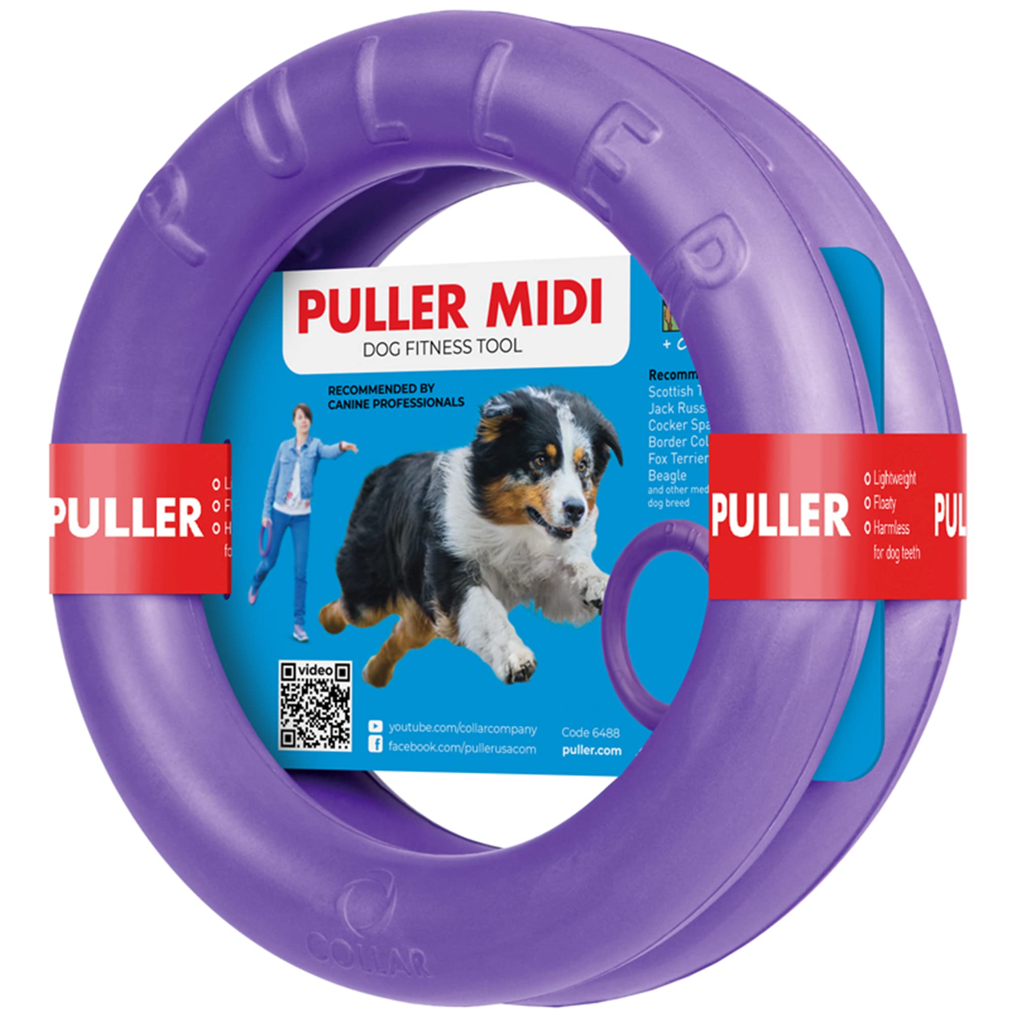 COLLAR PULLER outdoor dog ring toy for fetch and play.
