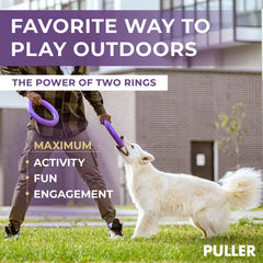 COLLAR Puller tug-of-war toy bonds dogs during interactive play.