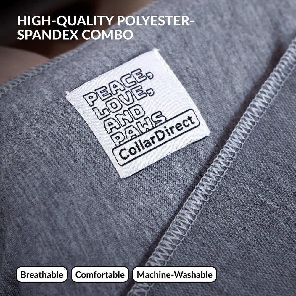 CollarDirect cat sling carrier gray large worn on person demonstrates hands-free mobility.