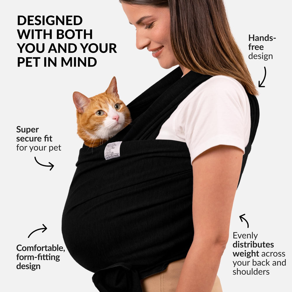 CollarDirect Cat Sling secure fit demonstrates snug design for anxious pets