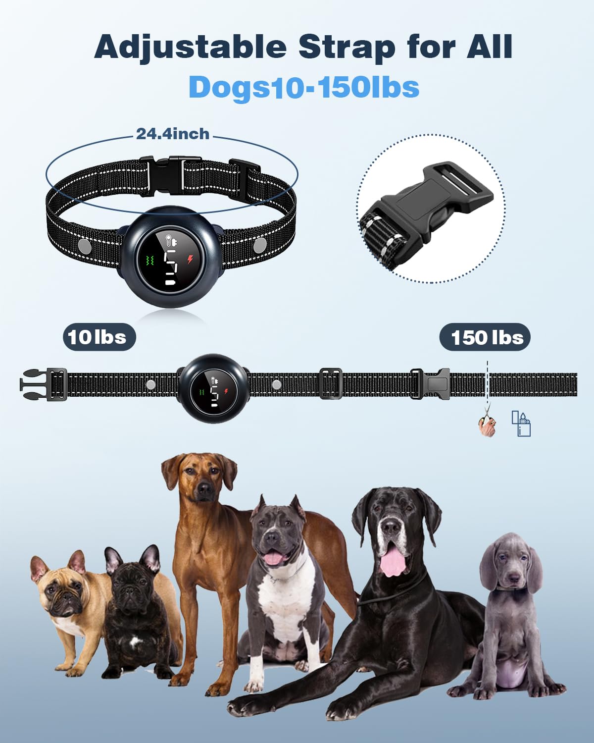 Colofrog adjustable neck collar demonstrating 8 to 25 inch range