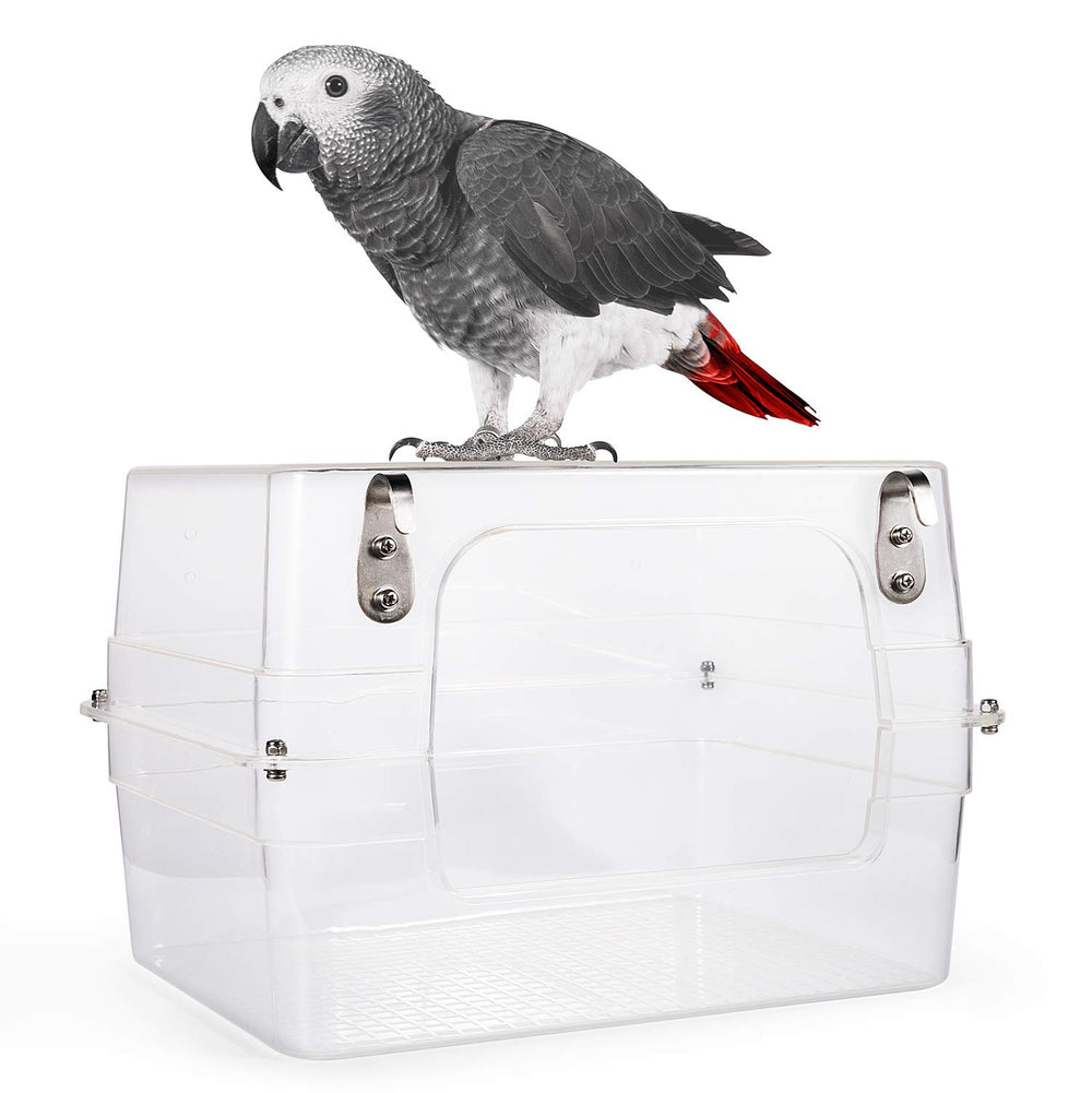 Colorday large bird bath inside cage provides easy access and soothing view for your parrot.